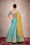 Turquoise Banarasi Silk Lehenga