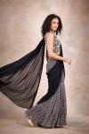 White & Black Drape Garara