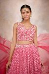 Hot Pink Organza Lehenga