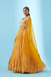 Mustard Printed Georgette Lehenga