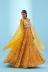 Mustard Printed Georgette Lehenga