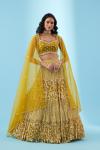 Olive Green Satin Lehenga