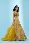 Olive Green Satin Lehenga