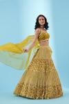 Olive Green Satin Lehenga