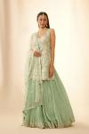 Seafoam Green Georgette Lehenga