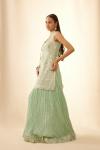 Seafoam Green Georgette Lehenga