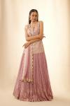 Pink Lavender Georgette Lehenga