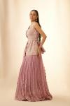 Pink Lavender Georgette Lehenga