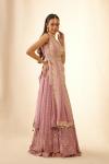 Pink Lavender Georgette Lehenga