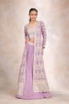 Lavender Herb Cape Lehenga