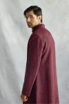 Wine Raw Silk Jacket Set