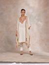 Ivory Embroidered Satin Kaftan