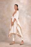 Ivory Embroidered Satin Kaftan