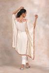 Ivory Embroidered Satin Kaftan