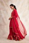 Vermillion Bandhani Silk Lehenga