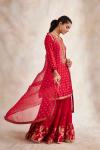 Vermillion Bandhani Silk Lehenga