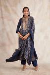 Classic Blue Ajrakh Kurta Suit Set