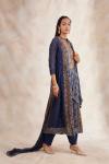 Classic Blue Ajrakh Kurta Suit Set