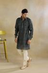 Charcoal Grey Pathani Kurta Set.