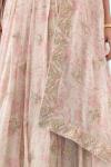 Nude Pink Floral Cape Lehenga