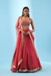 Scarlet Red Bandhani Lehenga