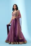 Wineberry Bandhani Lehenga