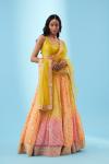 Chrome Yellow Lehriya Lehenga