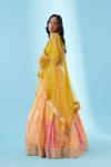 Chrome Yellow Lehriya Lehenga