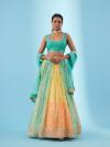 Teal Green Lehriya Lehenga