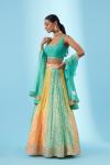 Teal Green Lehriya Lehenga