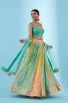 Teal Green Lehriya Lehenga