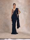 Berlin Blue Georgettte Drape Saree