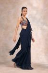 Berlin Blue Georgettte Drape Saree