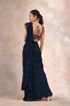 Berlin Blue Georgettte Drape Saree