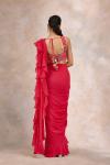 Hot Pink Georgette Drape Saree