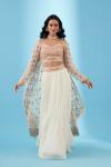 Ivory Embroidered Jacket Lehenga