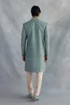 Turquoise Blue Silk Sherwani