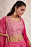 Barberry Pink Cape Sharara Set