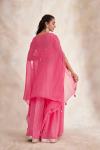 Barberry Pink Cape Sharara Set