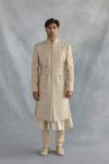 Ivory Chanderi Silk Sherwani