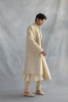 Ivory Chanderi Silk Sherwani