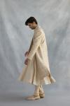 Ivory Chanderi Silk Sherwani