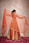 Burnt Orange Banarasi Silk Lehenga