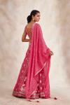 Hot Pink Chiffon Banarasi Lehenga