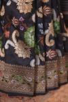 Coal Black kattan silk saree