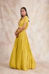 Misted Yellow Cape Lehenga