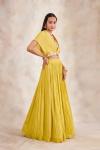 Misted Yellow Cape Lehenga