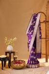 Dark Periwinkle Banarsi Kattan Silk Saree