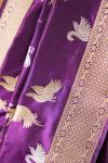 Dark Periwinkle Banarsi Kattan Silk Saree