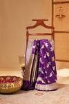 Dark Periwinkle Banarsi Kattan Silk Saree